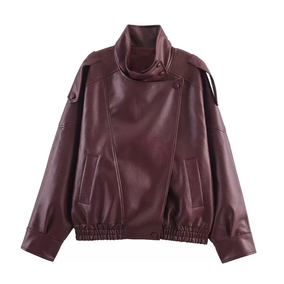 Wine red leather D