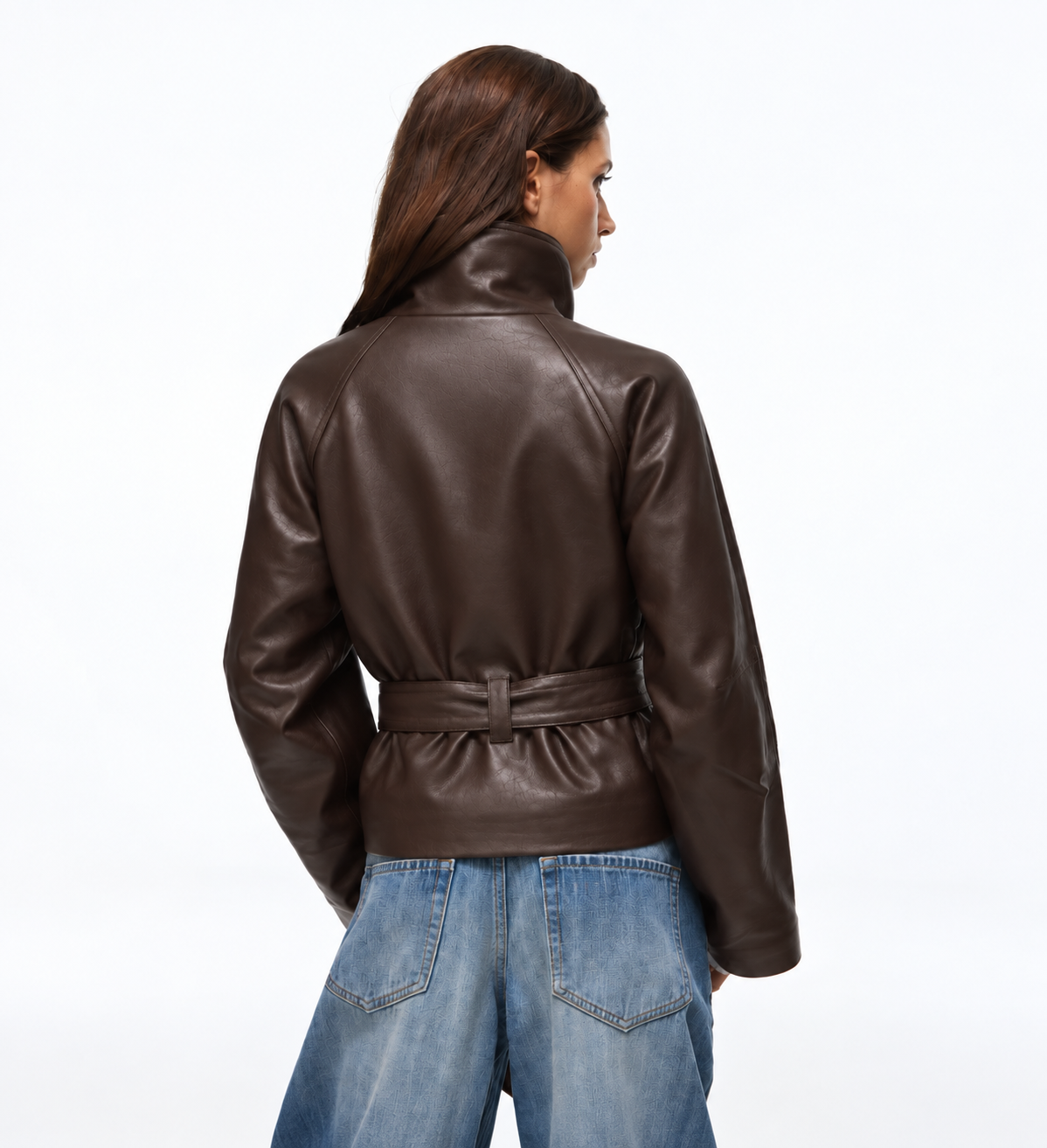 Leather jacket-brown C