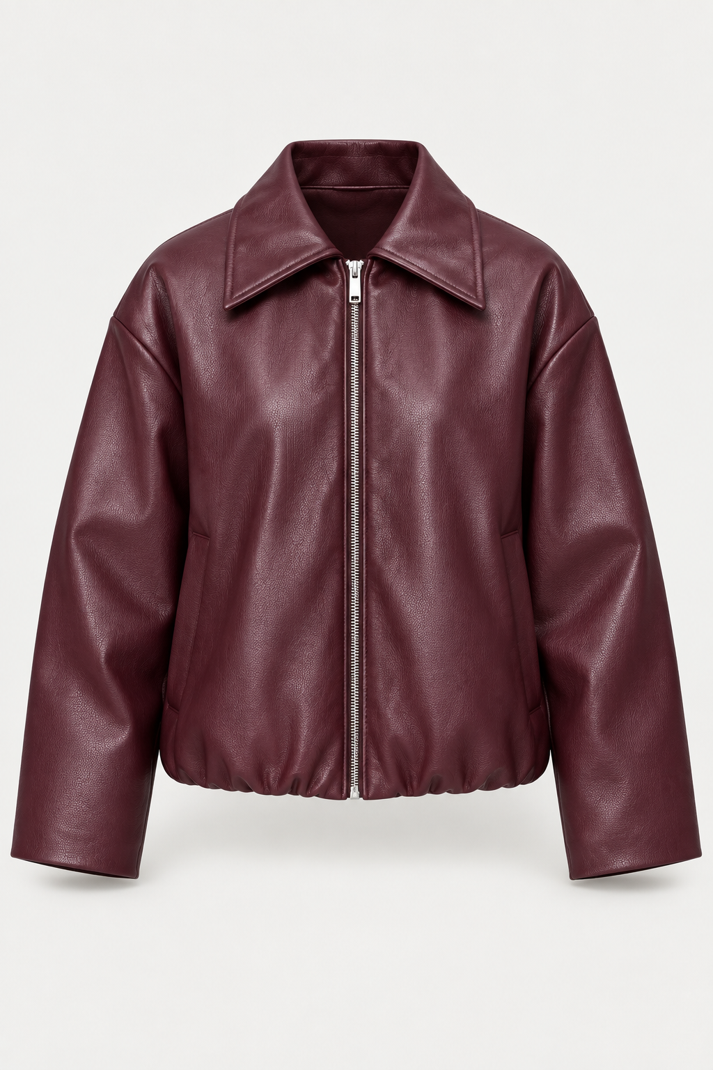 Wine red leather jacket D