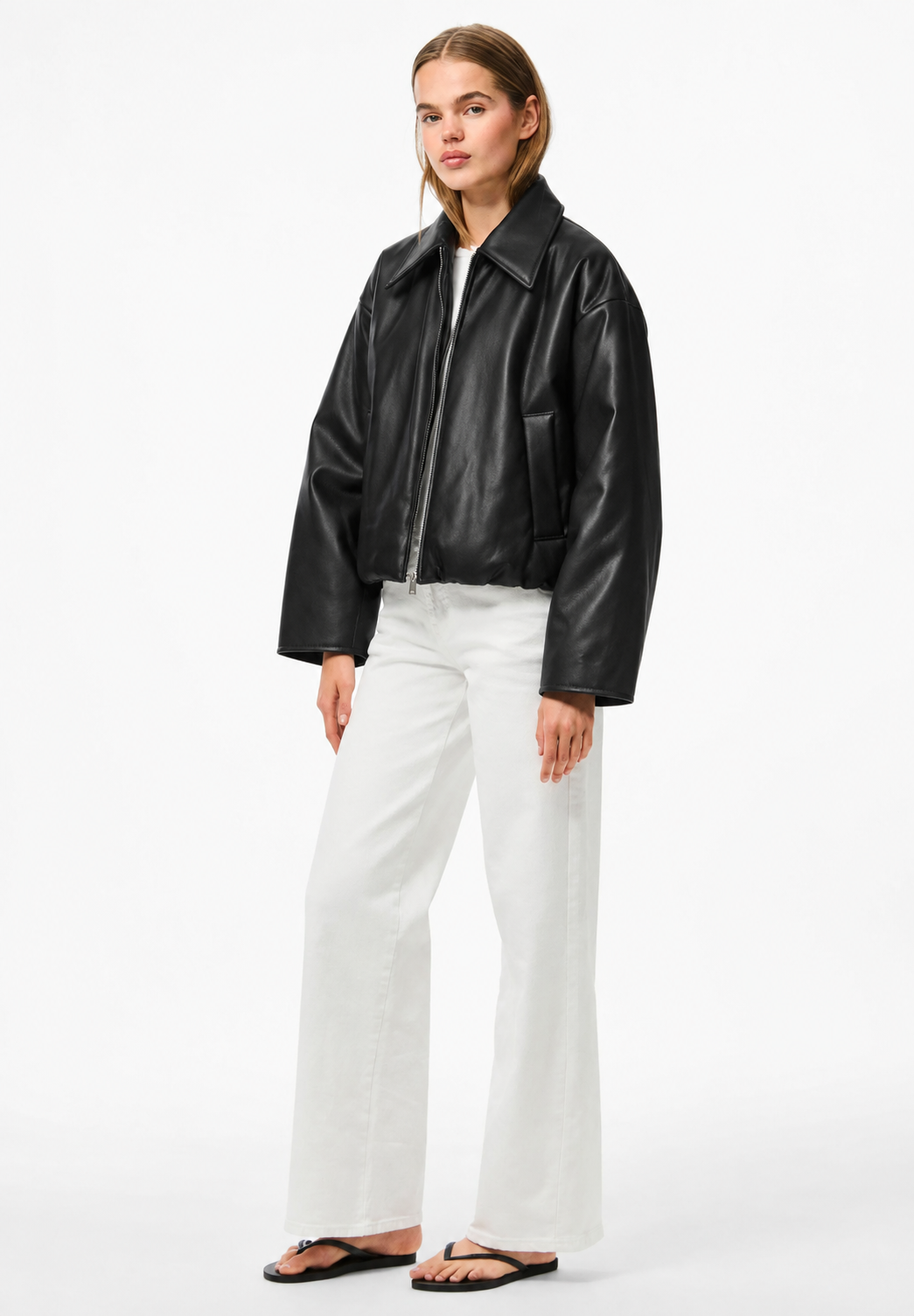 Black leather jacket A