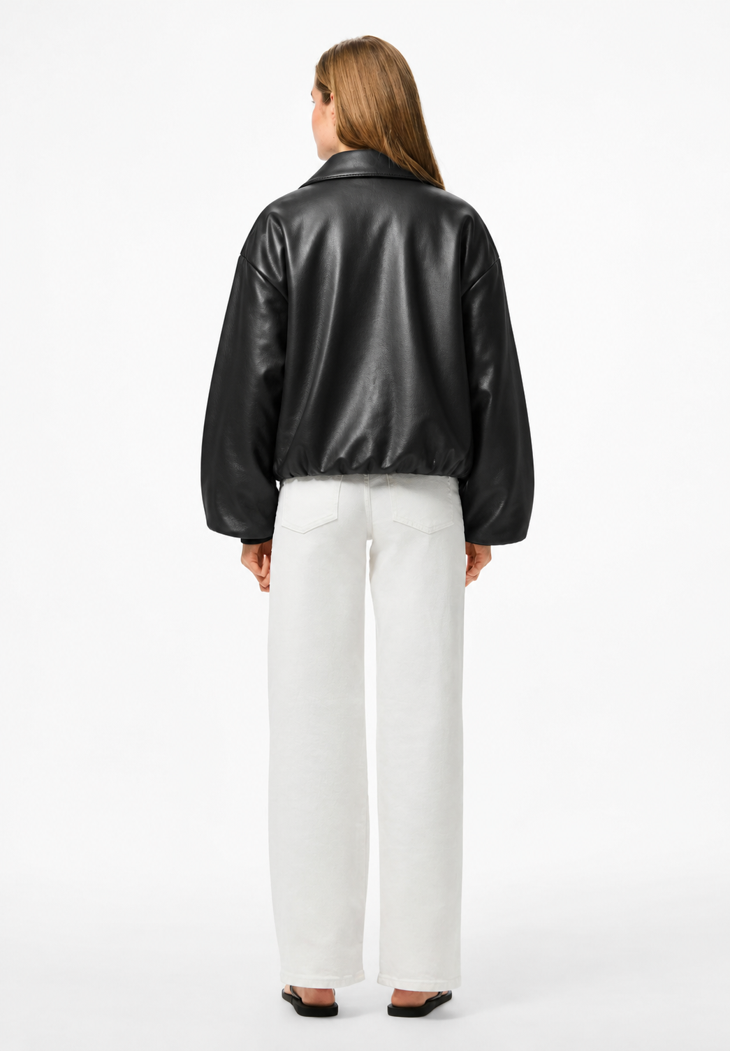 Black leather jacket C