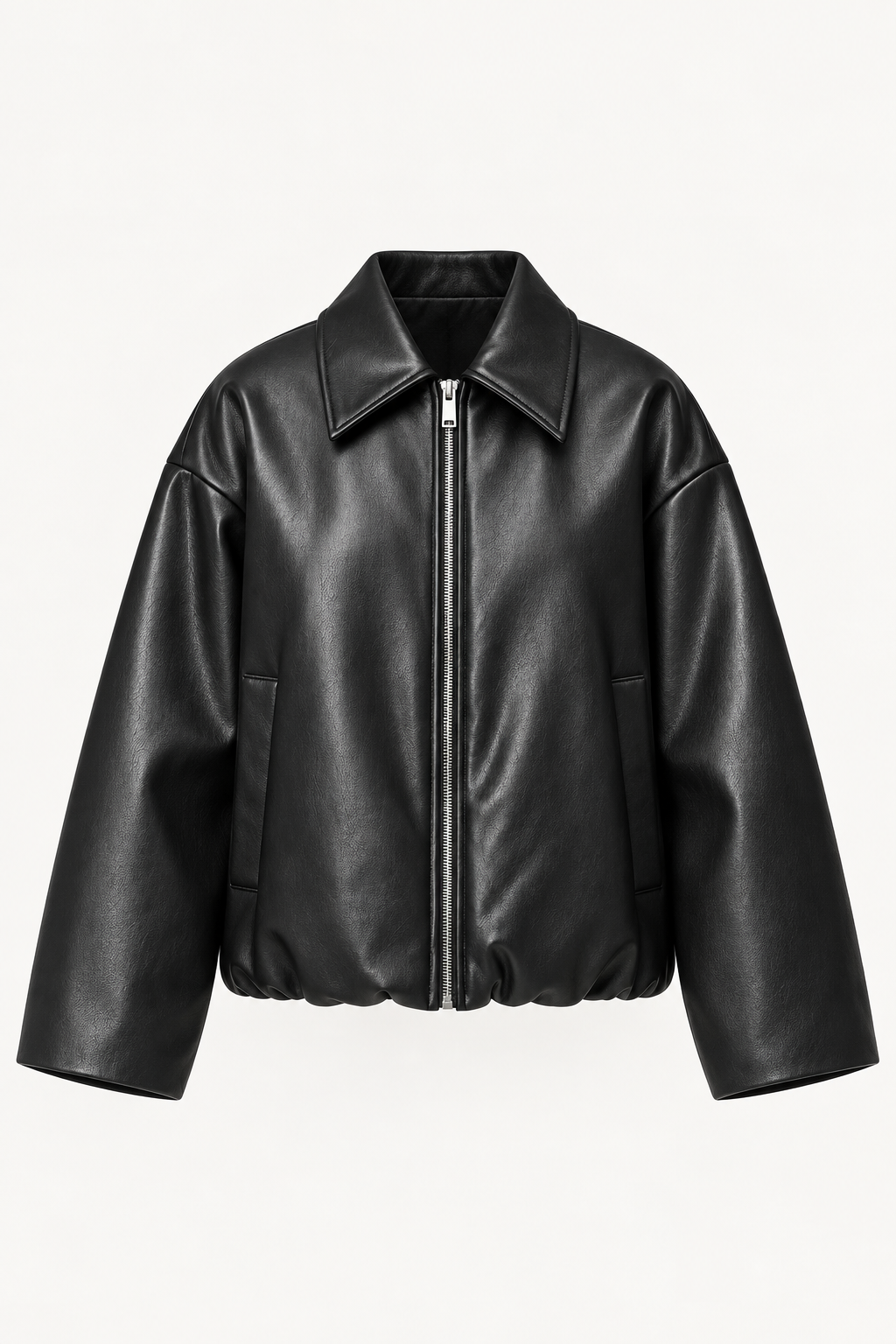 Black leather jacket D