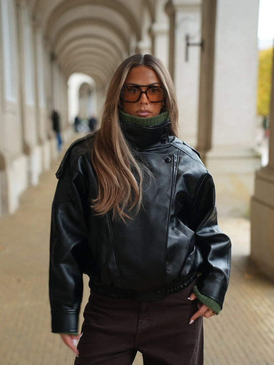 black leather A